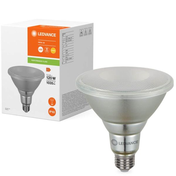 Ampoule LED PAR38 30º IP65 13,5W Remplacement 120W 1 035Lm Spot Performance PAR35 GL120 Non-Dim LedVance | LéonLeds