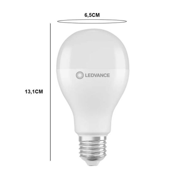 Bombilla LED A65 muy potente 19W Reemplazo 150W 2.452Lm Performance Classic A150 FR 2.700K Medidas