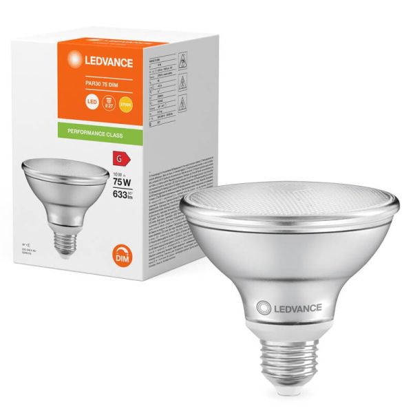 Ampoule LED PAR30 dimmable 10W remplacement 75W 36º Classe de performance Spor PAR38 GL 75 | LéonLeds