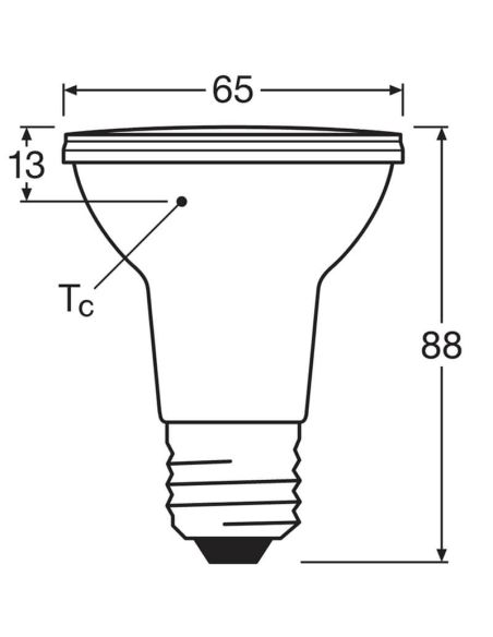 Dimensiones Bombilla LED PAR20 Regulable 6,4W Reemplazo 50W 36º Performance Class Spor PAR20 GL 50 LedVance | LeonLEDS