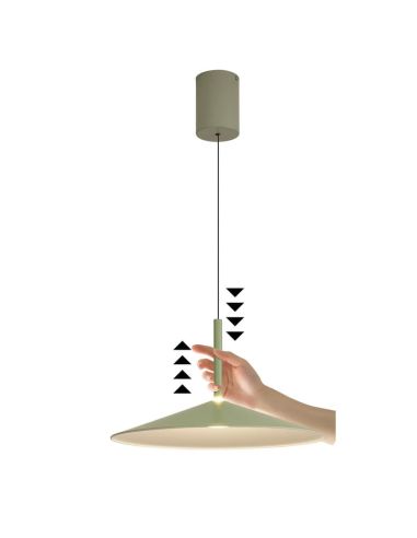 Lámpara Colgante campana 1 Luz CALICE 16W 3000K verde regulable en altura