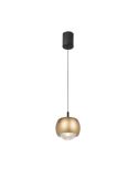 Luminária pendente 1 luz ROLLER 12W 3000K café/ouro