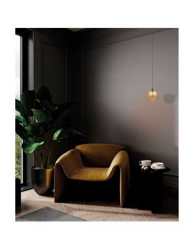 Suspension 1 Lumière ROLLER 12W 3000K blanc/noir/noir-chrome/café/or ambiant