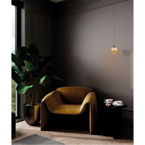 Suspension 1 Lumière ROLLER 12W 3000K blanc/noir/noir-chrome/café/or ambiant
