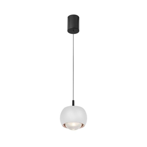 Suspension 1 Lumière ROLLER 12W 3000K blanc/noir/noir-chrome/café/or