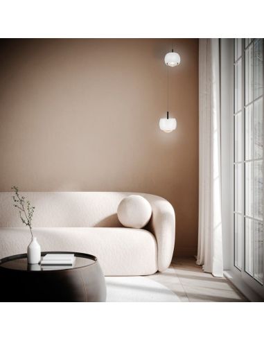 Lámpara Colgante 1 Luz ROLLER 12W 3000K blanco/negro/negro-cromo/café/oro ambiente