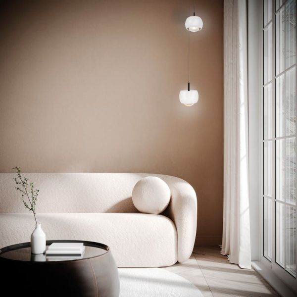 Luminária pendente 1 luz ROLLER 12W 3000K branco/preto/preto-cromo/café/ouro ambiente