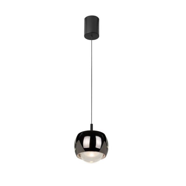Luminária pendente 1 luz ROLLER 12W 3000K preto-cromo