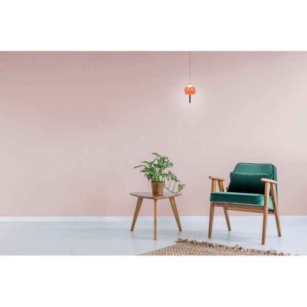 Lámpara Colgante 1 Luz hacia arriba ROLLER 12W 3000K café/cromo/naranja ambiente