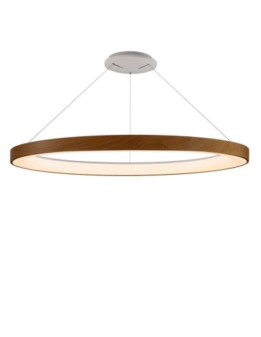 Lámpara colgante LED Niseko II con mando, madera, regulable Ø 90-65-50-38 cm
