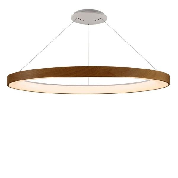 Lámpara colgante LED Niseko II con mando, madera, regulable Ø 90-65-50-38 cm