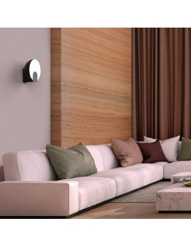 Aplique LED de pared OCULO Negro 5W 3000K negro ambiente