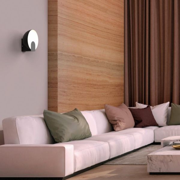 Aplique LED de pared OCULO Negro 5W 3000K negro ambiente