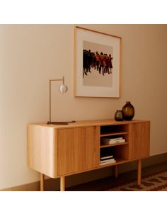 Candeeiro de mesa LED DOUL com acabamento ajustável em vidro e metal dourado | LeonLeds 2