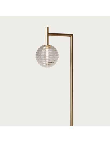 Lámpara sobremesa LED DOUL regulable acabado vidrio y metal oro