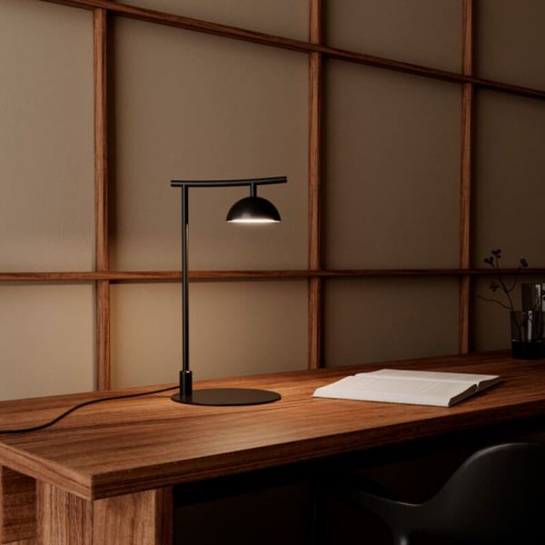 Lámpara sobremesa LED TANA regulable acabado negro mate foto ambiente