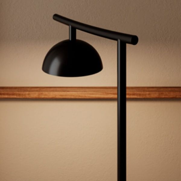 Candeeiro de mesa LED TANA com acabamento ajustável em preto mate e detalhe de tulipa