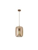 KRISS GU10 Lampe à Suspension Cylindre en Cristal Doré et Bronze