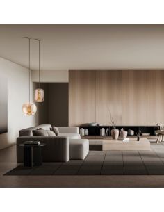 Lampe à suspension cylindrique en cristal doré et chromé KRISS GU10 2