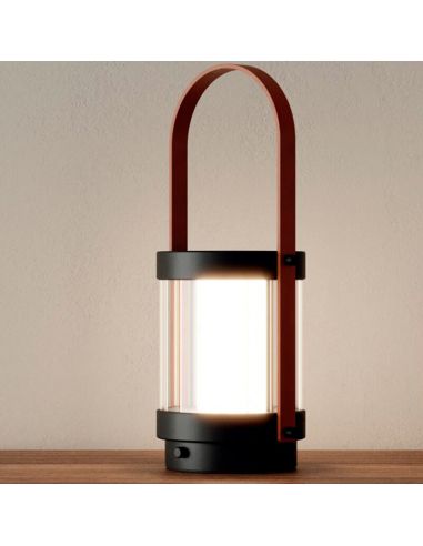 BALLY LED candeeiro de mesa portátil e bateria recarregável detalhe LED ligado