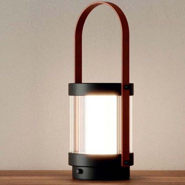 Lámpara sobremesa LED BALLY batería portable y recargable detalle LED encendido