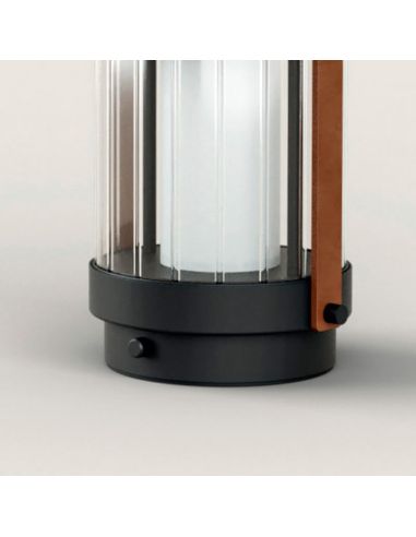 Lámpara sobremesa LED BALLY batería portable y recargable detalle base