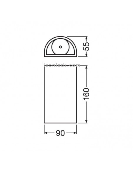 Dimensiones Aplique Exterior LED moderno LED blanco Endura Style Updown 3000K 12W 700Lm IP54 4058075214071 | leonLeds