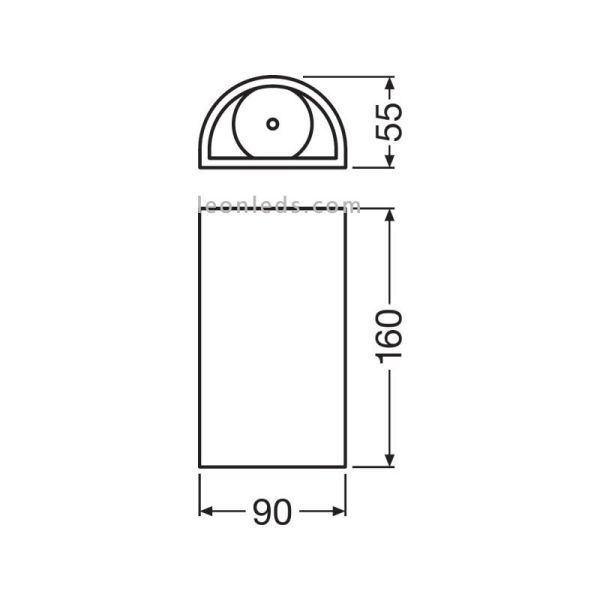 Dimensiones Aplique Exterior LED moderno LED blanco Endura Style Updown 3000K 12W 700Lm IP54 4058075214071 | leonLeds
