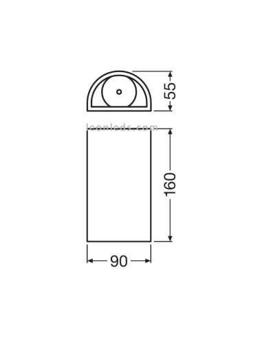 Dimensiones Aplique Exterior LED moderno Aluminio Endura Style Updown 3000K 12W 700Lm IP54 | LeonLeds