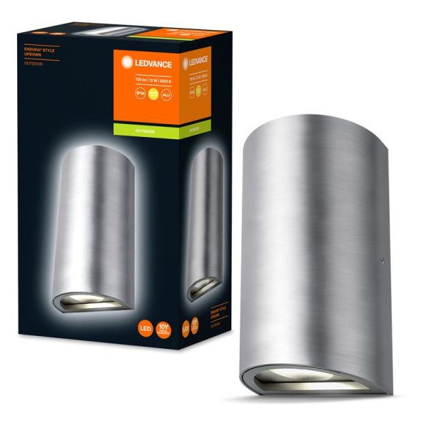 Aplique moderno LED para exterior em alumínio estilo Endura Updown 3000K 12W 700Lm IP54 | LeonLeds