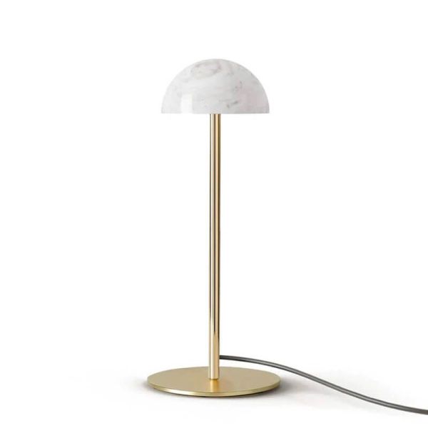 DUSSA Candeeiro de mesa LED regulável em metal e mármore dourado