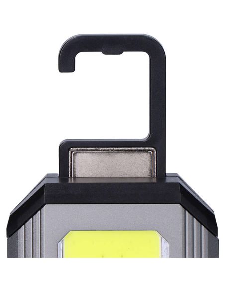 Linterna LED muy potente 10W recargable magnética con gancho de Aluminio PowerBank 36120 | LeonLeds