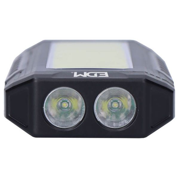 Lanterna LED magnética recarregável de 10 W muito potente com gancho de alumínio PowerBank 36120 | LeonLeds