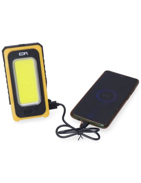 Linterna LED con carga solar potente 10W Recargable con Gancho e Iman 36126 | LeonLeds