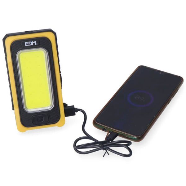Linterna LED con carga solar potente 10W Recargable con Gancho e Iman 36126 | LeonLeds