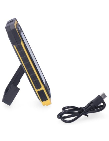 Linterna LED con carga solar potente 10W Recargable con Gancho e Iman 36126 | LeonLeds