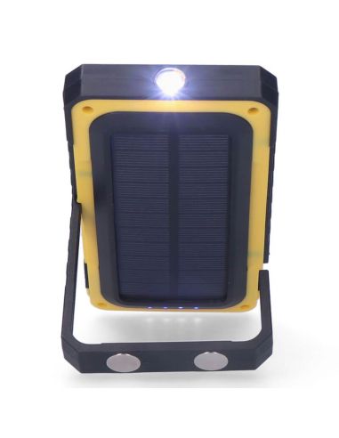 Linterna LED con carga solar potente 10W Recargable con Gancho e Iman 36126 | LeonLeds