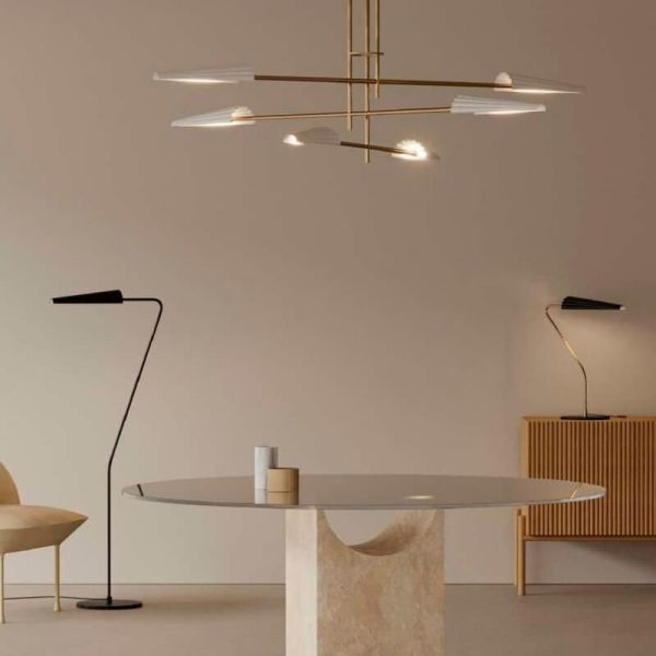 BION Lampe à poser LED dimmable métal et marbre ambiance photo