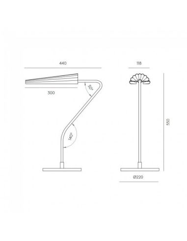 BION Lampe de table LED réglable en métal et marbre mesures du produit