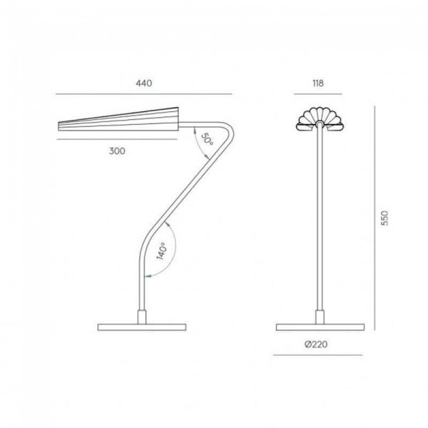 BION Lampe de table LED réglable en métal et marbre mesures du produit
