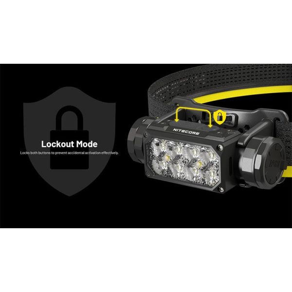 Lampe frontale LED HC65 UHE très puissante de 2 000 Lm avec lumière rouge et 8 LED Nitecore haute puissance