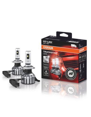 Ampoules Led H7 24V pour camions Truckstar homologuées en Espagne +230% 64215DWTS