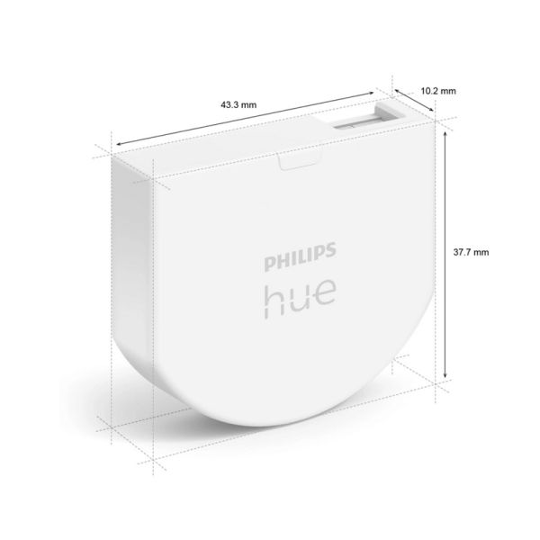 Pack 2 módulos interruptor de pared Hue medidas producto| LeonLeds