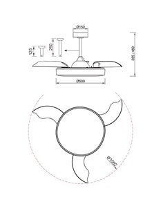 Ventilador de teto ALASKA 60W preto 2700K-5000K 3300 Lm 2