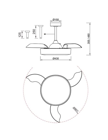 Ventilador de techo LED ALASKA 45W madera 2700K-5000K 2500 Lm