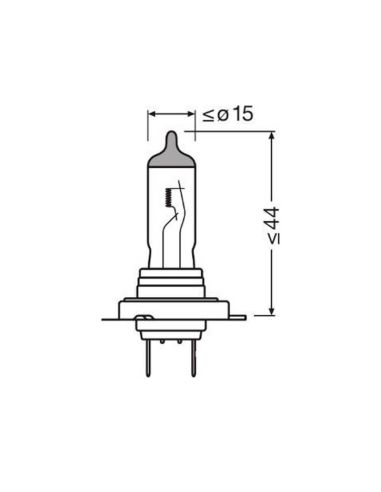 Dimensions de l'ampoule Osram H7 Classic | LeonLeds