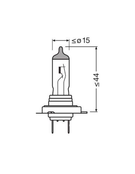 Dimensions de l'ampoule Osram H7 Classic | LeonLeds
