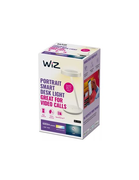 Flexo/Lámpara de escritorio inteligente y Aro de Luz PORTRAIT blanco 2200K-6500K+RGB