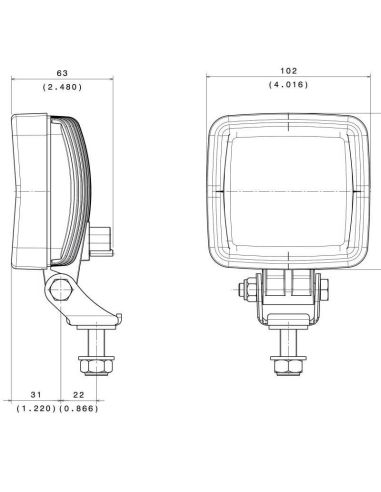 Faro LED cuadrado de trabajo LED 2000Lm ABL SLA LED2000 29W  Vignal | LeonLeds