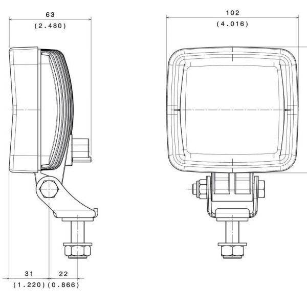 Faro LED cuadrado de trabajo LED 2000Lm ABL SLA LED2000 29W  Vignal | LeonLeds